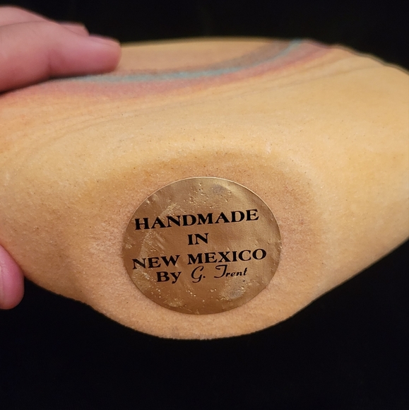 Vintage G. Trent Handmade New Mexico Pottery. 1970s. Rare unique design. - Picture 8 of 8